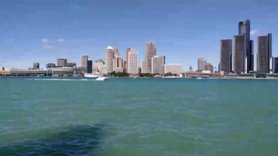 sitting at the Detroit River waiting for people to show up for a ride!