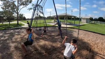 At the park with the kiddos.